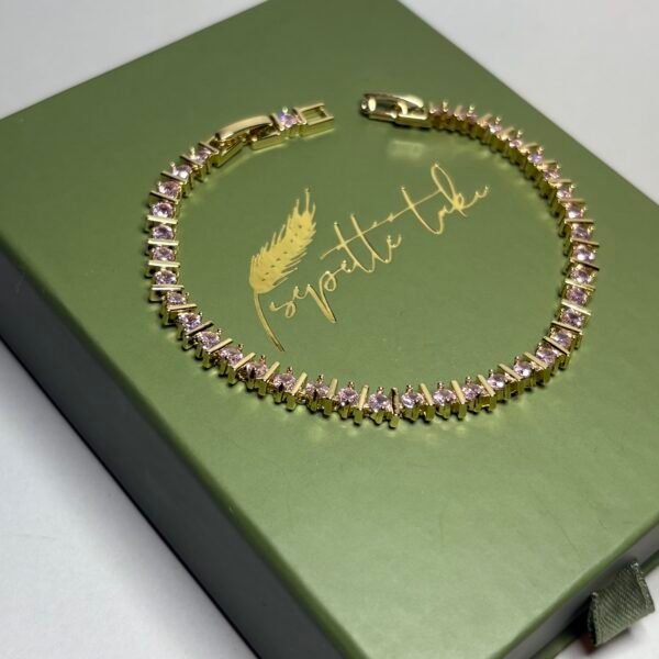 LUXE – Prong | 14K Altın Kaplama Taşlı Bileklik